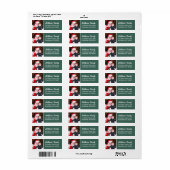 Étiquette Chasseur moderne Green Custom Photo Adresse de ret (Feuille entière)