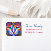 Étiquette Chat Abstrait mystique royal (En situation)