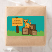 Étiquette Chat avec boîte - Nous sommes en mouvement - Étiqu (En situation)