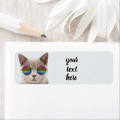 ÉTIQUETTE CHAT AVEC LUNETTES DE RETOUR (En situation)