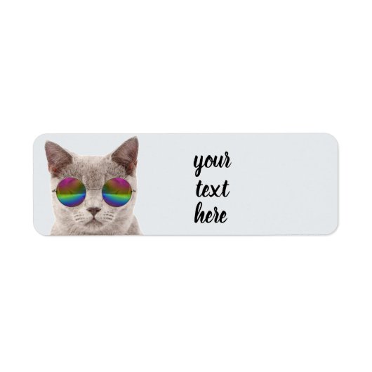 ÉTIQUETTE CHAT AVEC LUNETTES DE RETOUR (Devant)