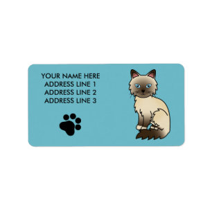 Étiquette Chat Birman / Ragdoll au point chocolat