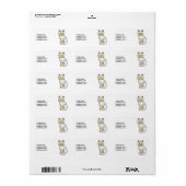 Étiquette Chat Birman / Ragdoll au point crème & Texte perso (Feuille entière)