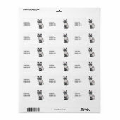 Étiquette Chat Birman/Ragdoll tabby au point bleu & Texte pe (Feuille entière)