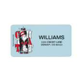 Étiquette Chat dans le Casquette | Texte B&W (Devant)