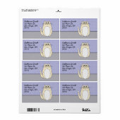 Étiquette 'Chat d'art populaire jaune' (Feuille entière)