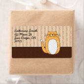 Étiquette 'Chat d'Art populaire orange' (En situation)