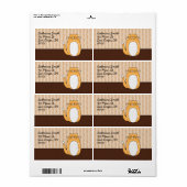 Étiquette 'Chat d'Art populaire orange' (Feuille entière)