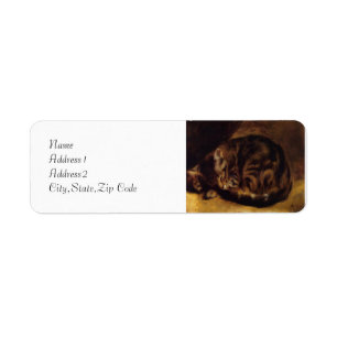 Étiquette Chat de couchage par Renoir