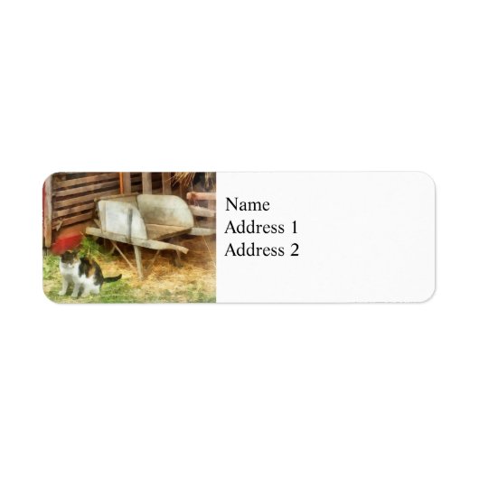 Étiquette Chat de ferme (Devant)