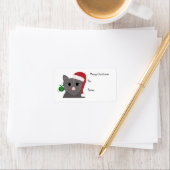 Étiquette Chat de Noël adorable (En situation)