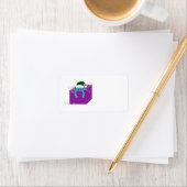 Étiquette Chat de Noël dans une boîte (En situation)