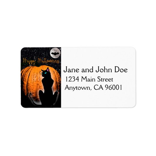 Étiquette Chat d'Halloween (Devant)