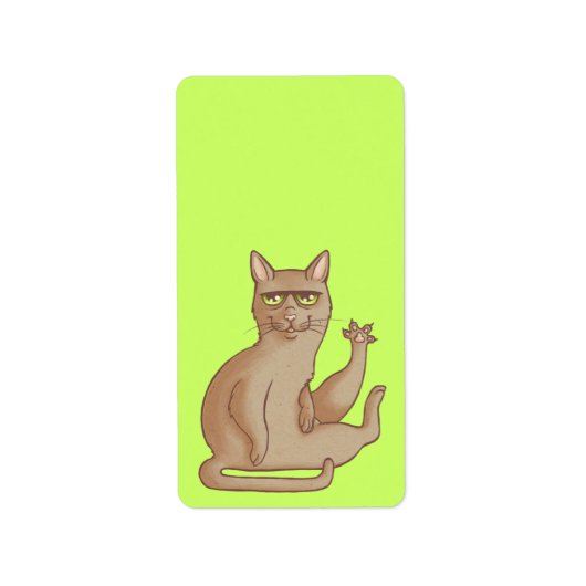 Étiquette Chat drôle (Devant)