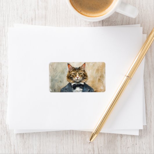 Étiquette Chat en costume (En situation)