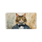 Étiquette Chat en costume (Devant)