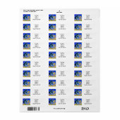 Étiquette Chat en fleurs (Feuille entière)