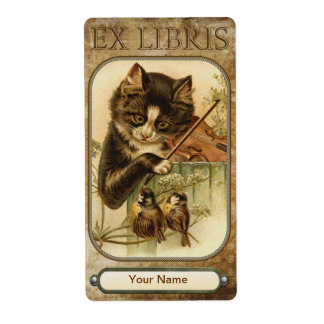 Étiquette Chat et Plaque du livre Fiddle