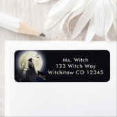 Étiquette Chat et Pleine lune noire sorcière (En situation)