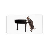 Étiquette Chat Jouer Piano (Devant)