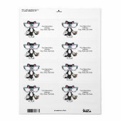 Étiquette Chat Kitten Felines Lunettes de soleil Souris Étiq (Feuille entière)