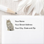 Étiquette Chat Longhair Tabby (En situation)