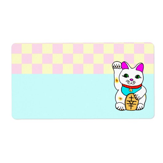 Étiquette Chat Maneki Neko Rave Mignon (Devant)