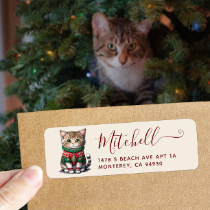 Étiquette Chat mignon Ugly Sweat Party Adresse