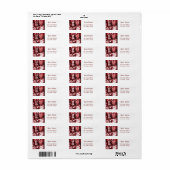 Étiquette CHAT MUSICAL AVEC OWL, Rouge, Blanc (Feuille entière)