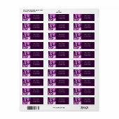 Étiquette CHAT MUSICALE, Violet rose et blanc (Feuille entière)