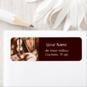 Étiquette CHAT MUSIQUE, Instruments de musique, Blanc Brown (En situation)