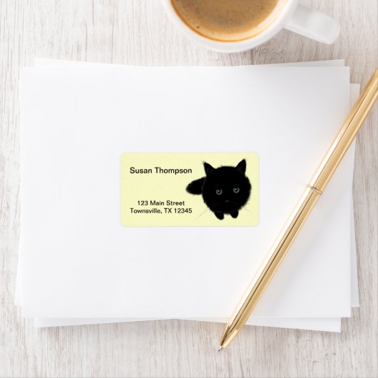 Étiquette Chat noir (En situation)