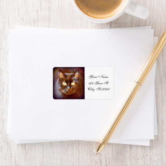 Étiquette chat noir (En situation)