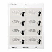 Étiquette Chat noir fantaisiste et scintillant (Feuille entière)