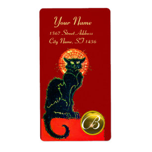 ÉTIQUETTE CHAT NOIR HALLOWEEN PARTY MONOGRAM