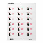 Étiquette chat noir | Meowy Christmas | lumières scintillant (Feuille entière)