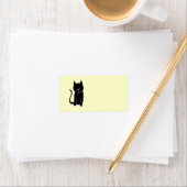 Étiquette Chat noir mignon (En situation)