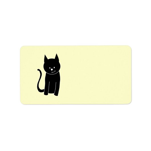 Étiquette Chat noir mignon (Devant)