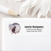 Étiquette Chat noir par une Pleine lune magique (En situation)