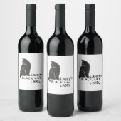 Étiquette CHAT NOIR personnalisé Typographie de ch (Bouteilles)