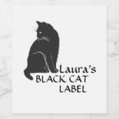 Étiquette CHAT NOIR personnalisé Typographie de ch (Étiquettes simples)