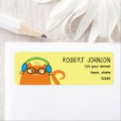 Étiquette Chat Orange Drôle Adresse de Retour (En situation)