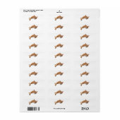 Étiquette Chat Orange Posé En Bas (Feuille entière)