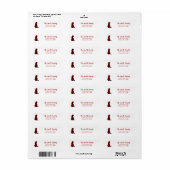 Étiquette Chat Plaid Check Silhouette Adresse de retour (Feuille entière)