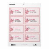 Étiquette Chat rose avec Violon (Feuille entière)