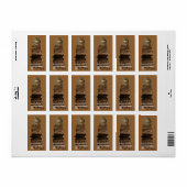 Étiquette Chat sur pile de livres Plaque de livres (Feuille entière)