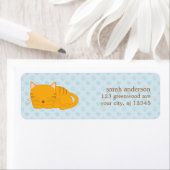 Étiquette Chat Tabby Orange Dormant (En situation)