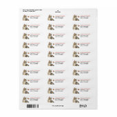 Étiquette Chat tigré et papillon monarque Adresse de retour (Feuille entière)