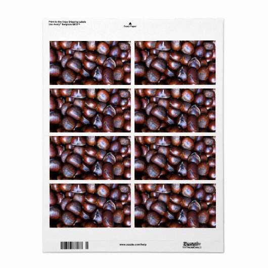 Étiquette Châtaignes (Feuille entière)