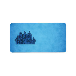 Étiquette Château bleu